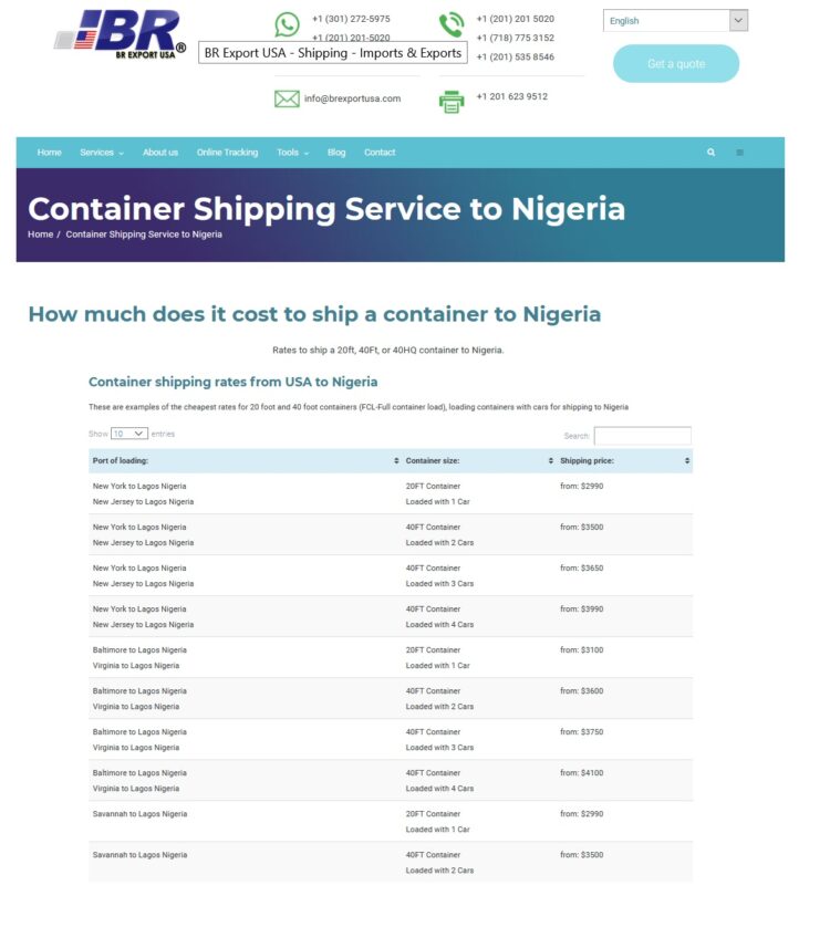 Car Shipping Service to Nigeria [UPDATED 2024] BR LOGISTICS USA