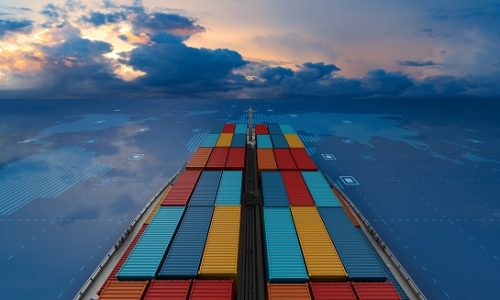 Container cargo ship in import export business logistics Container cargo ship in import export business logistics.