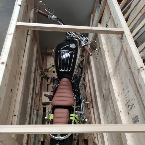 building a crate to ship a motorcycle from Spain  to overseas